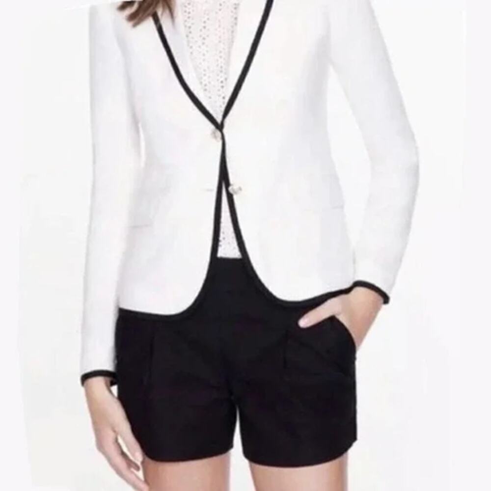 J.Crew Cotton Pique Pleated Shorts Black Size 6